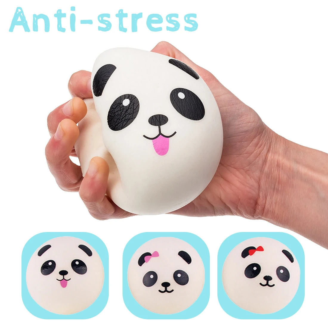 10 7 4cm Squishy Toy Soft Slow Rising Jumbo Panda Face Bread Squeeze Kid Fun Hobby 1