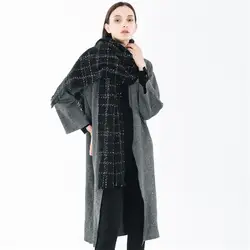 Модные красивые на осень-зиму горячая распродажа Новые клетчатые узоры имитация кашемира бахрома теплый шарф