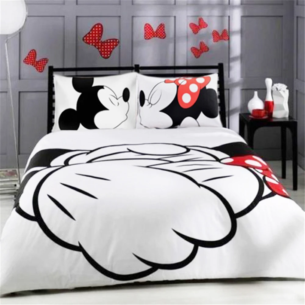 

Disney Mickey Mouse Kids Bed Bedding Duvet Cover Sets Cartoon Girls Bedclothes Pillowcase Set Children Gift Soft Bed Linen Set