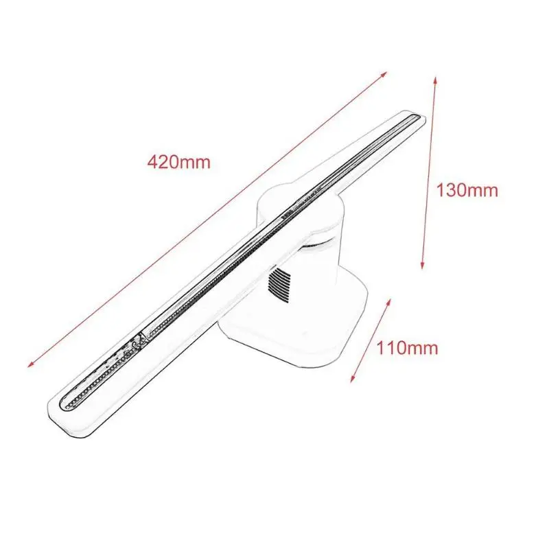 Portable LED Holographic Projector Portable Hologram Player 3D Holographic Dispaly Fan Hologram Projector Black/White