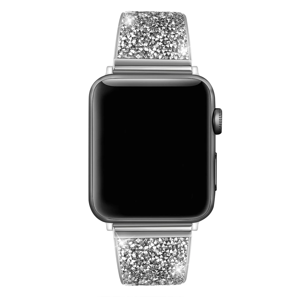 

URVOI shiny band for apple watch series 3 2 1 strap for iwatch luxury Glitter zirconia link bracelet modern design 38 42mm