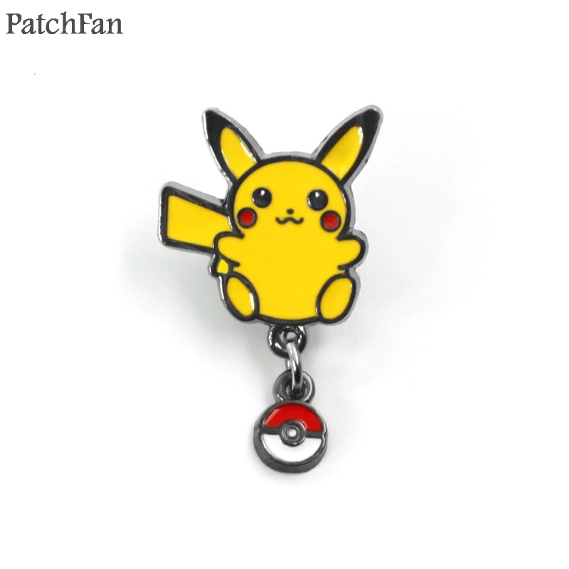 

Patchfan Pocket monster pikachu Metal Zinc Enamel pins Trendy medal para backpack shirt clothes brooches badges men women A1670