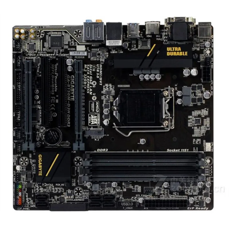 

LGA1151 For Gigabyte GA-B150M-D3H DDR3 Original Used Desktop B150 Motherboard B150M-D3H DDR3 USB3.0 SATA3