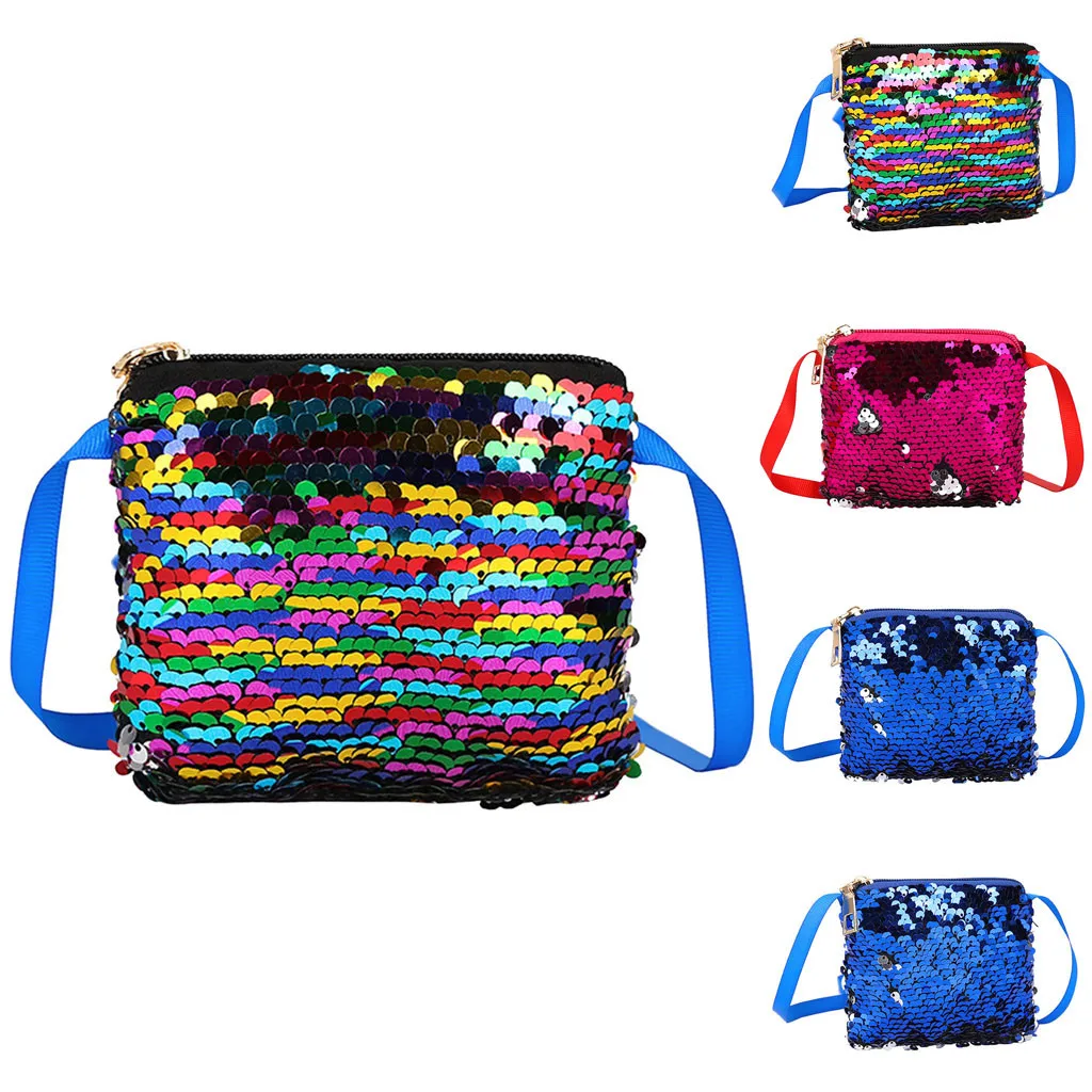 

Fashion New Women Kids Girls Glitter Sequin Small Handbag Makeup Casual Crossbody Shoulder Bag with 1.56