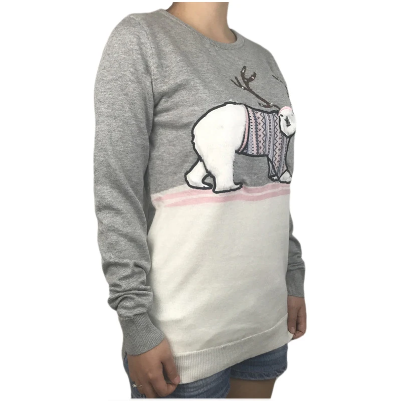 Funny Light Up Ugly Christmas Sweater for Women Kawaii Fuzzy Fluffy Poly Bear Patterned Xmas Pullover Jumper Oversized S-4XL 3