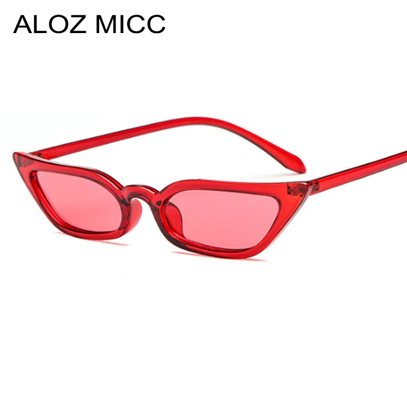 

ALOZ MICC 2018 Sexy Cat Eye Sunglasses Women Brand Designer Retro Red Black Pink Yellow Frame Sun Glasses Women Shades Q529
