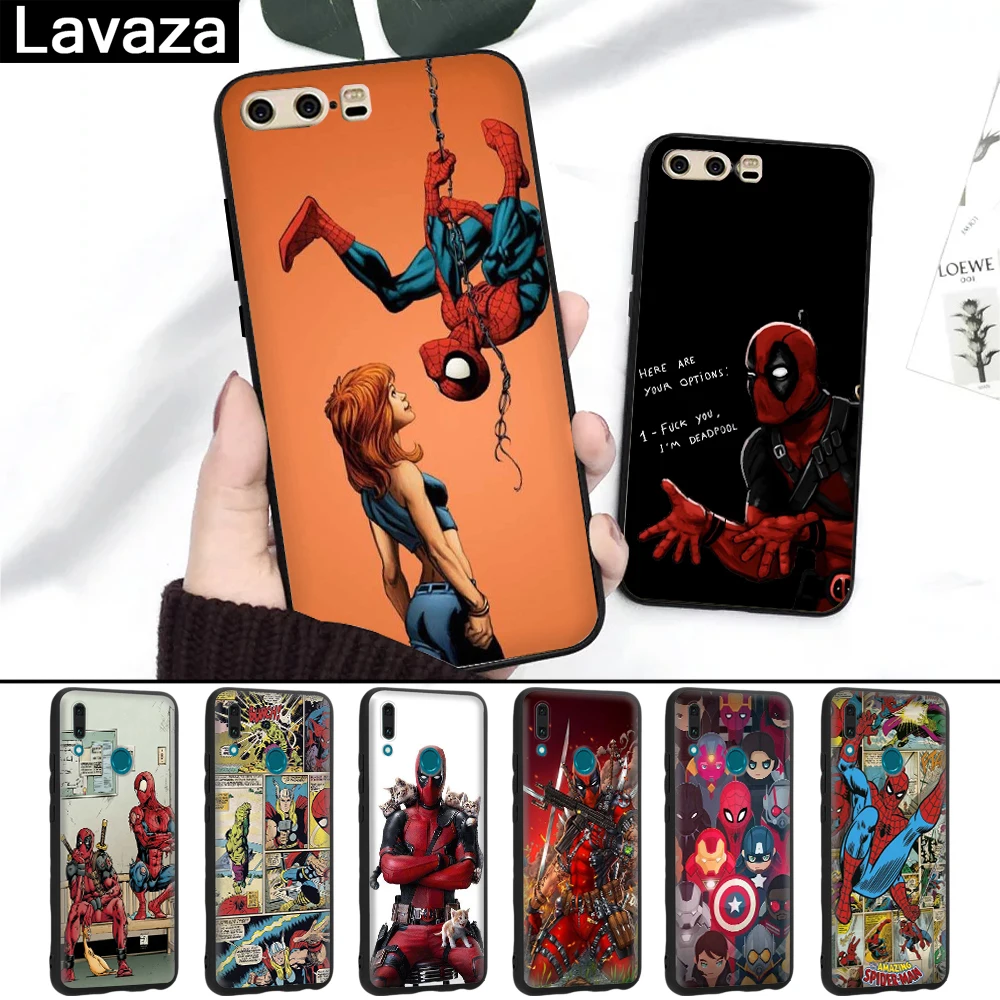 

Lavaza Deadpool and Spiderman Silicone Case for Huawei P8 Lite 2015 2017 P9 2016 Mini P10 P20 Pro P Smart 2019
