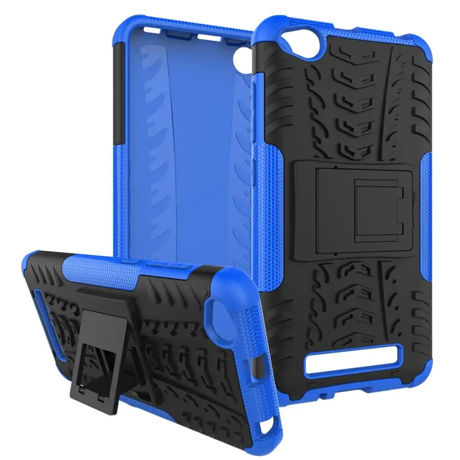 

for Xiaomi Redmi 4A Case TPU & PC Dual Armor Cover With Stand Holder Hard Silicone Anti-Skid Combo Back Case for Redmi 4A