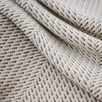 

2018 new fashion apricot weaving wool tweed fabric for dress coat telas por metros tissu au metre tecido tela tissus shabby chic