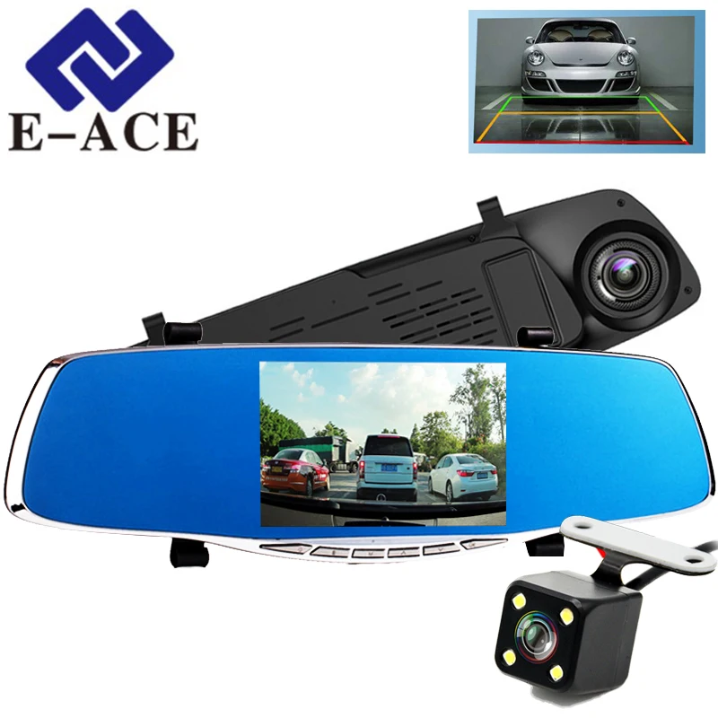 E ACE 5 0 Inch Registrator Car Dvr font b Camera b font Rearview Mirror Auto