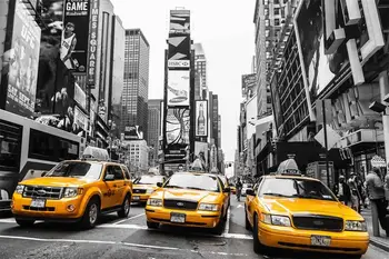 

Custom Canvas Wall Decoals New York Poster The NY Taxi NO.1 Wall Stickers Street Taxi Wallpaper Office Mural Chrismas Decoration