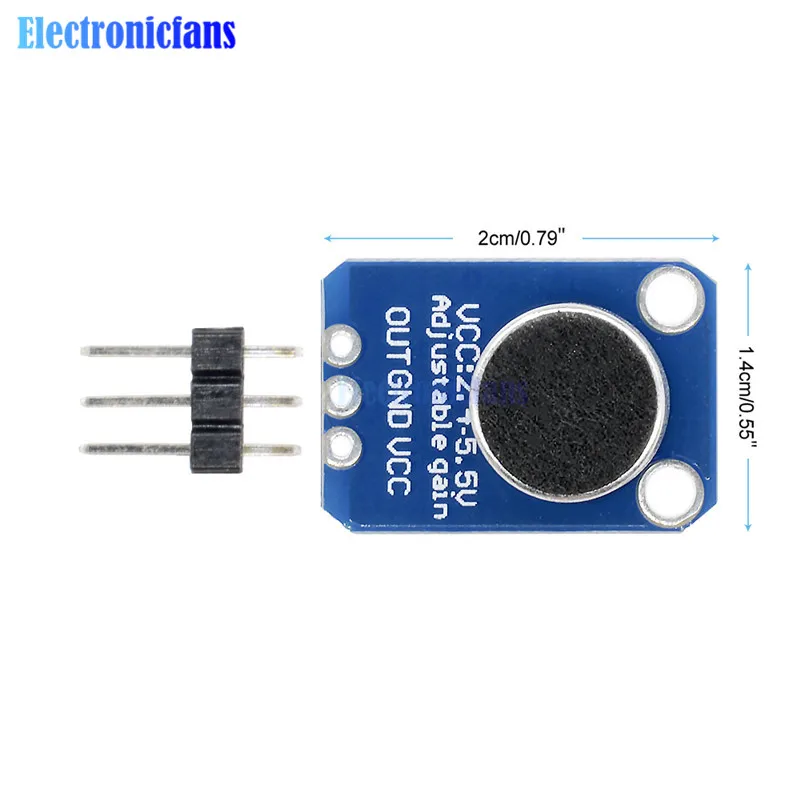 Электретный микрофон усилитель MAX4466 регулируемый коэффициент усиления Breakout плата модуль для Arduino MAX4466 Модуль платы блока программного управления Diy Kit