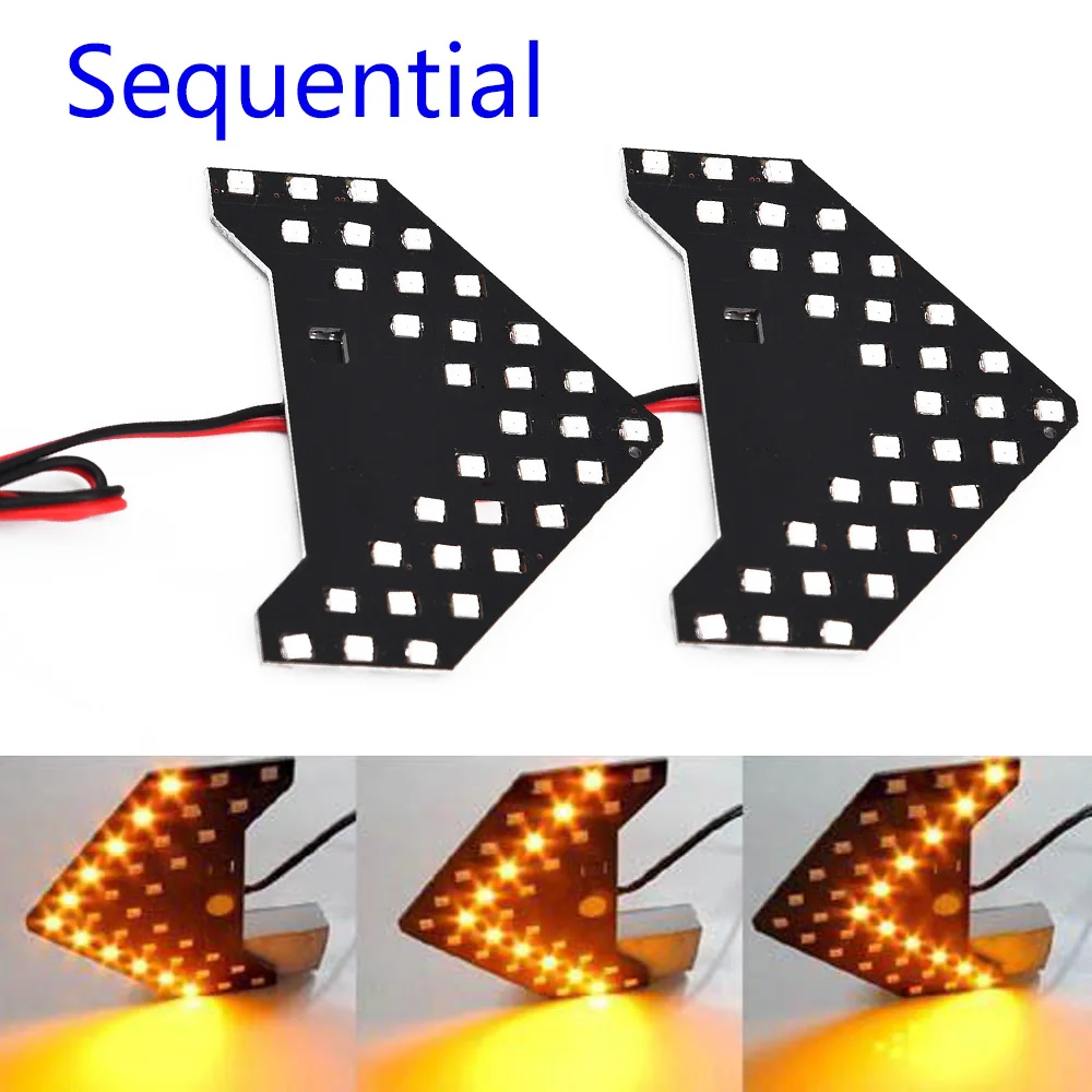 

High Quality Flashing 33SMD LED Yellow Vehicles Rear View Mirror Lamp Arrow Steering Light LED Arrow Light 1pc