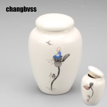 

Chinese Ink Painting Ceramic Tea Caddy Food Storage Jar &Bottles Tea Canister Salt Spice Jars Tea Box Sugar Bowl Storage Tank