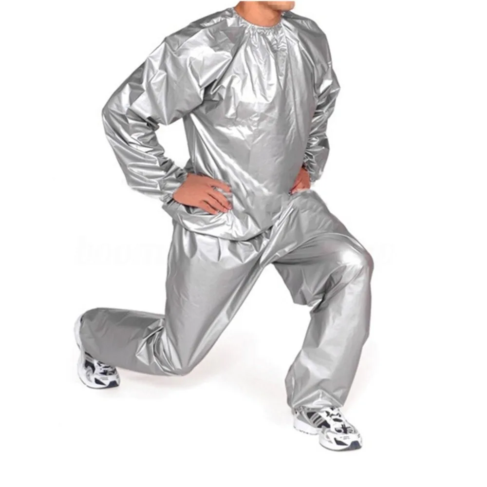 

Heavy Duty Sweat Sauna Suit Anti-Rip Training Fitness Weight Loss Slimming Clothes Solid Color Exercise Sport Gym Suit