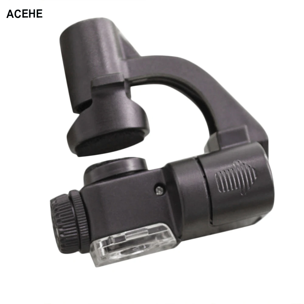 

ACEHE Protable Magnifier Microscope 90 X LED Light Glass Magnifier Mobile Phone Clip Holder Microscope UV Currency Detector