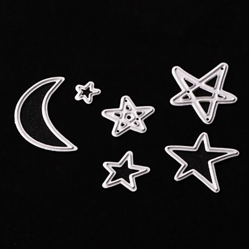 

DIY Scrapbooking Photo Album Paper Card Craft A Cute Moon And Stars Embossing Metal Cutting Dies Stencils Scrapbooking Pentagram