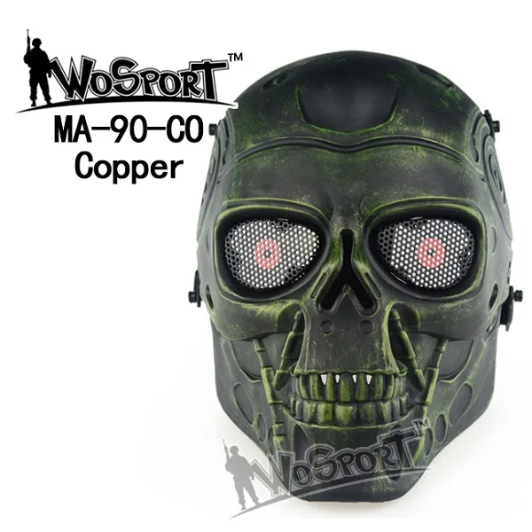 WoSporT защита для лица с черепом, полностью защищенный скелет, Серебряная сталь, военная игра, армейская полевая игра, Хэллоуин, пейнтбол, аксессуары - Цвет: CO