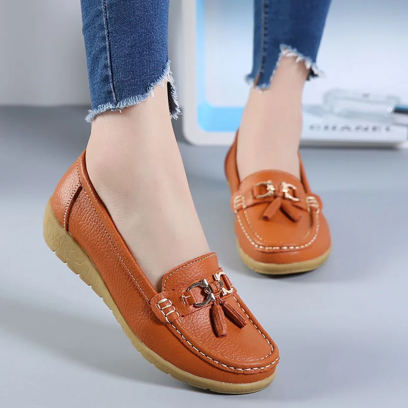 flat shoes with leather soles