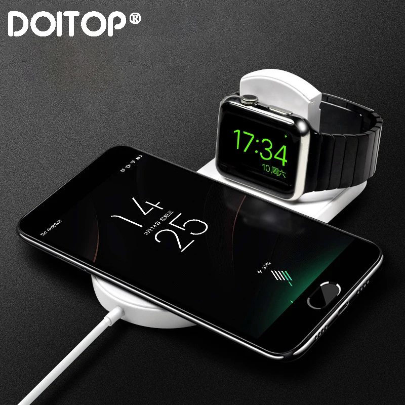 DOITOP Qi Беспроводное зарядное устройство для быстрой зарядки Apple Watch 3 i watch iphone X 8 plus 2