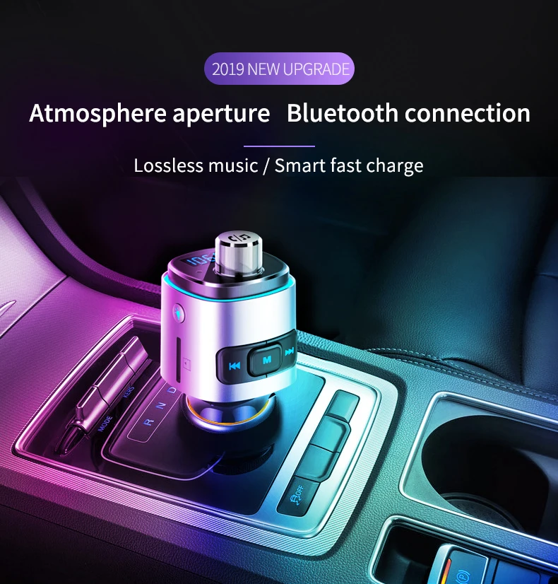

BC -42 QC -3.0 USB Fast Car Charg Bluetooth 4.2 FM Transmitter MP3 Player Car