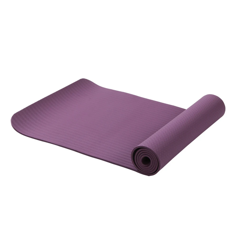 TPE6mm Экологичные Портативный Йога Коврик противоскользящий для йоги Фитнес Открытый Отдых упражнения мат 183x61x0,6 см (темно-фиолетовый)