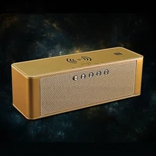 Portable Bluetooth Speaker Qi Wireless Charger Stereo Sound Speaker Time Displayer TF Card NFC Built-in Mic For iphone X Samsung