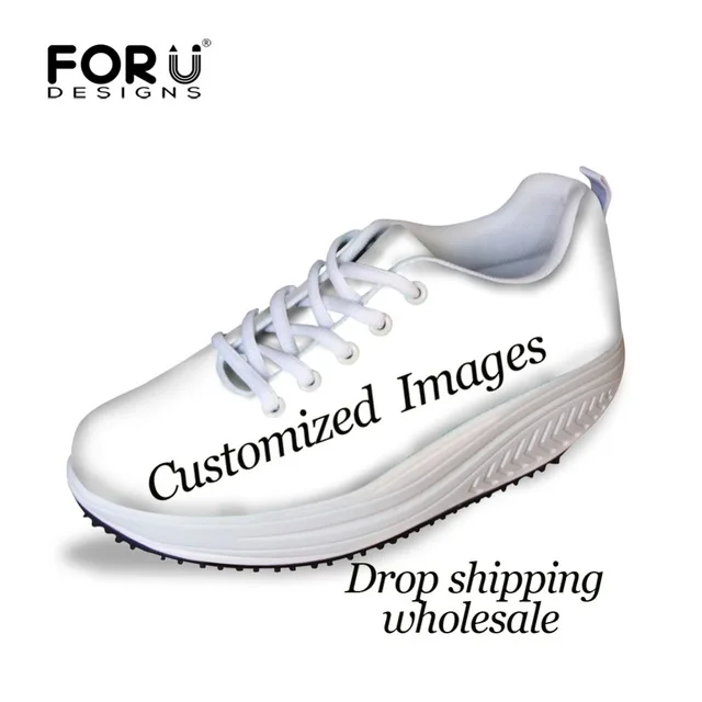 

FORUDESIGNS Custom Images or Logo Women Flat Platform Swing Shoes for Woman