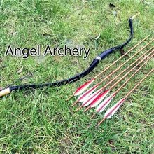Традиционный длинный лук и шесть стрел для охоты 20lb-60lb для любителей длинного лука/русский покупатель может купить