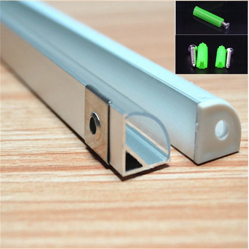 

2-30pcs/lot 20inch 50cm led aluminium profile for 3528/5050/2835/5630 strip,45degree corner channel with cover for led bar light