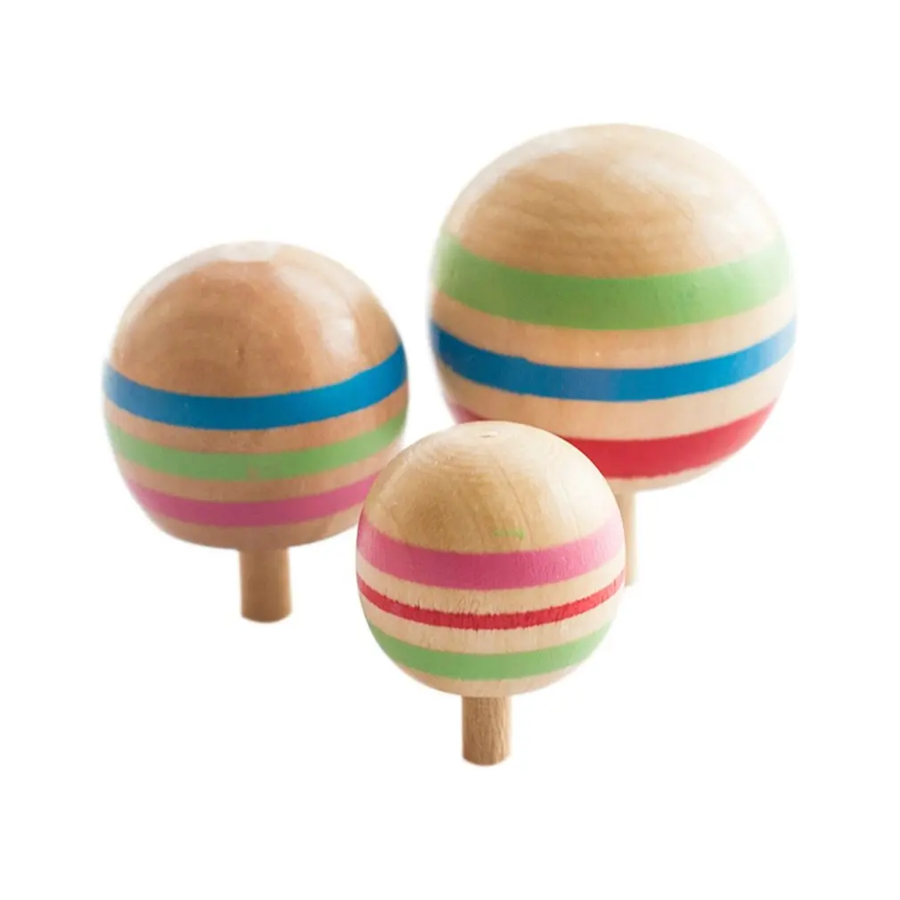 

Novelty 3pcs Wooden Colorful Spinning Top Kids Wood Children's Party Toy Stock Offer New Hot!