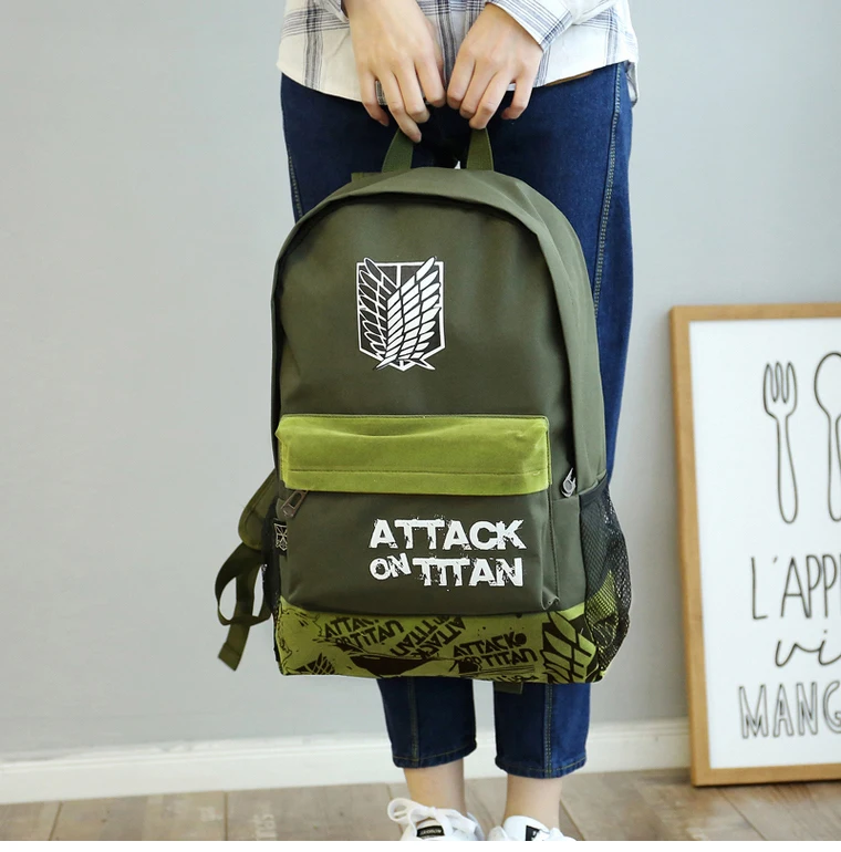 

The new cartoon around the Attack on Titan backpack fashion men and women canvas leisure backpack