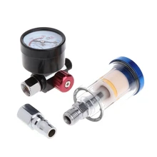 Царапина регулятор давления воздуха Манометр пистолет-распылитель& в линии воды Ловушка фильтр инструмент#0616