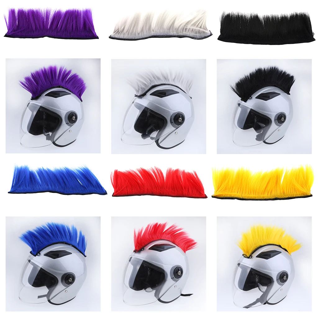 

DIY Helmet Mohawk Hair Punk Hair For Motorcycle Ski Snowboard Helmets Really Unique & Lots Of Fun Mohawk Wig on Helmet Hair