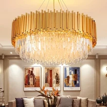 American Gold Crystal Chandelier LED Lamps Luxury Crystal Chandeliers Lighting Fixture Hotel Lobby Dining Room Living Room Lamps American Gold Crystal Chandelier LED Lamps Luxury Crystal Chandeliers Lighting Fixture Hotel Lobby Dining Room Living Room Lamps