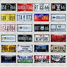 Route 66 номерной знак металлический номер Жестяная Табличка с надписью настенный бар магазин домашний гараж Ремесло Искусство Декор металлический плакат 30X15 см B-6