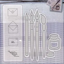 GJCrafts pluma muere de corte de Metal muere nuevo 2019 para hacer la tarjeta Scrapbooking álbum grabado Plantilla de papel troquelado artesanal Decoración(China)