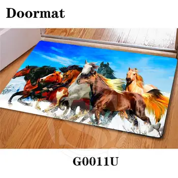 

Custom Handsome horse Doormat Home Decor Bedroom Carpet Classic Durable Floor Mat Drop Shipping SQ0630-FG88