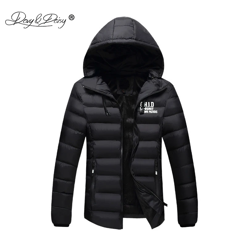 

DAVYDAISY Men Winter Jacket Casual Print Padded Cotton Thick Warm Parkas Men Jackets Fashion Male Brand Clothing Outwear JK034