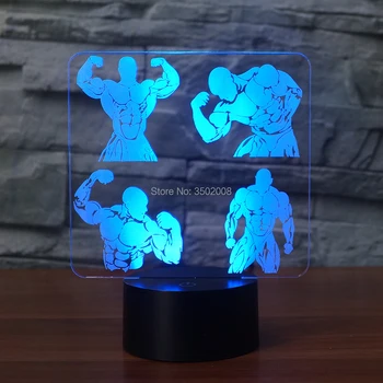 

3d led night light show muscle design seven kinds of change color touch switch USB cable