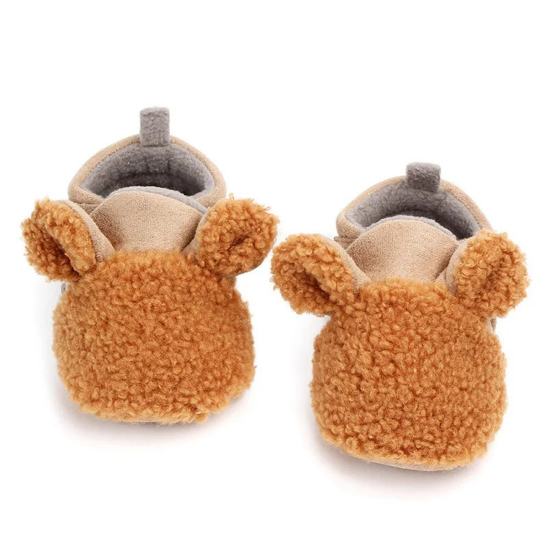 Autumn Winter Baby Shoes Coral Velvet Cartoon Baby Girl Shoes Home First Walkers Fashion Princess Baby Boys Girls Shoes 0-12M