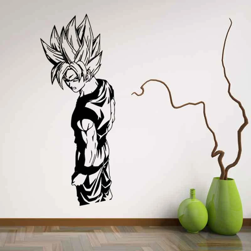 漫画ドラゴンボール超サイヤ人ビニール壁デカール家の装飾リビングルームdiyアート壁画壁紙リムーバブルウォールステッカー Wall Sticker Removable Wall Stickersvinyl Wall Decals Aliexpress