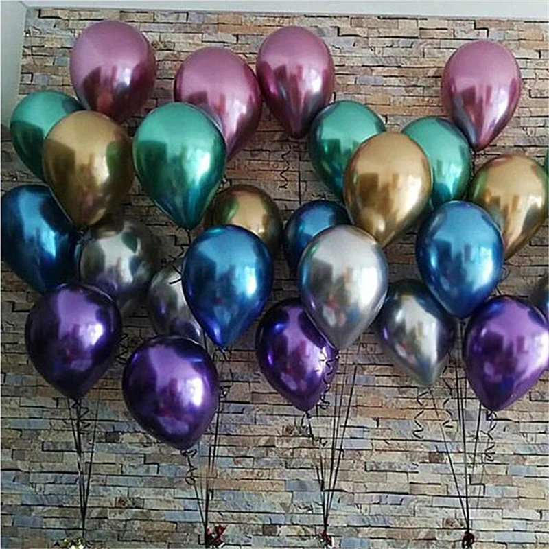 

30/50/100pcs 12inch Chrome Latex Balloons Wedding Party Decor Globos Metallic Thick Pearly Metallic Latex Ballon Helium balloon