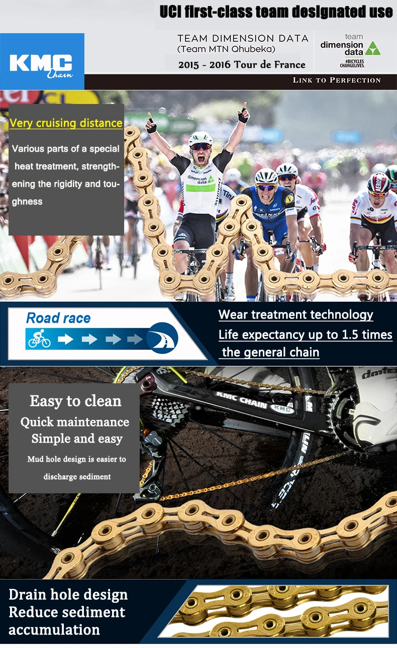 2019 KMC Chain 8//9//10//11//12 Speed Bike Chain MTB Road Racing Bicycle Chains
