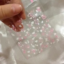 7x7+ 3 см Упаковка для печенья в форме сердца самоклеющиеся пластиковые пакеты для Подарочная сумка для выпечки Упаковка 100 шт/партия