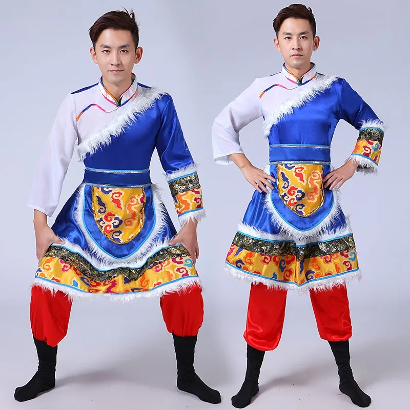 Новая мужская одежда тибетские танцы монгольские этнические костюмы