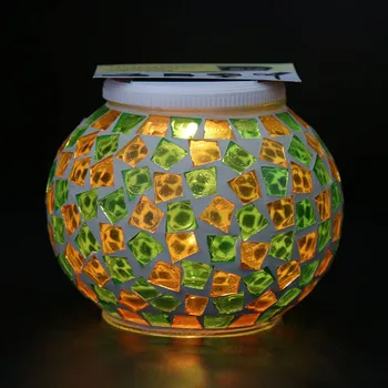 

Solar Powered Mosaic Glass Ball Garden Lights Colorful Changing Yard Balcony Lamps Waterproof Indoor Outdoor Night Light