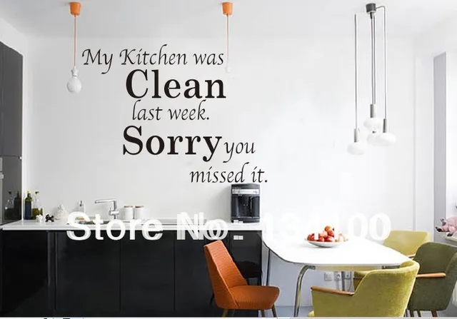 English Quotes Words Saying My Kitchen Was Clean Waterproof Removable Wall Stickers English Quotes Words Saying My Kitchen Was Clean Waterproof Removable Wall Stickers