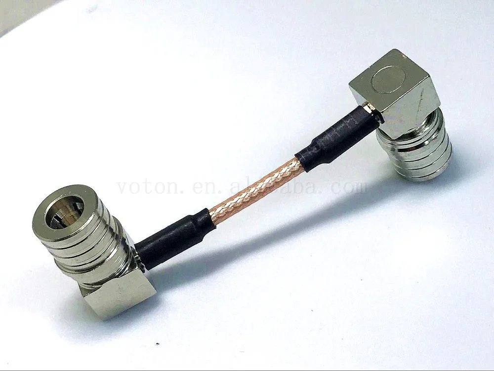 QMA male right angle to QMA male right angle with RG316 cable 5cm2