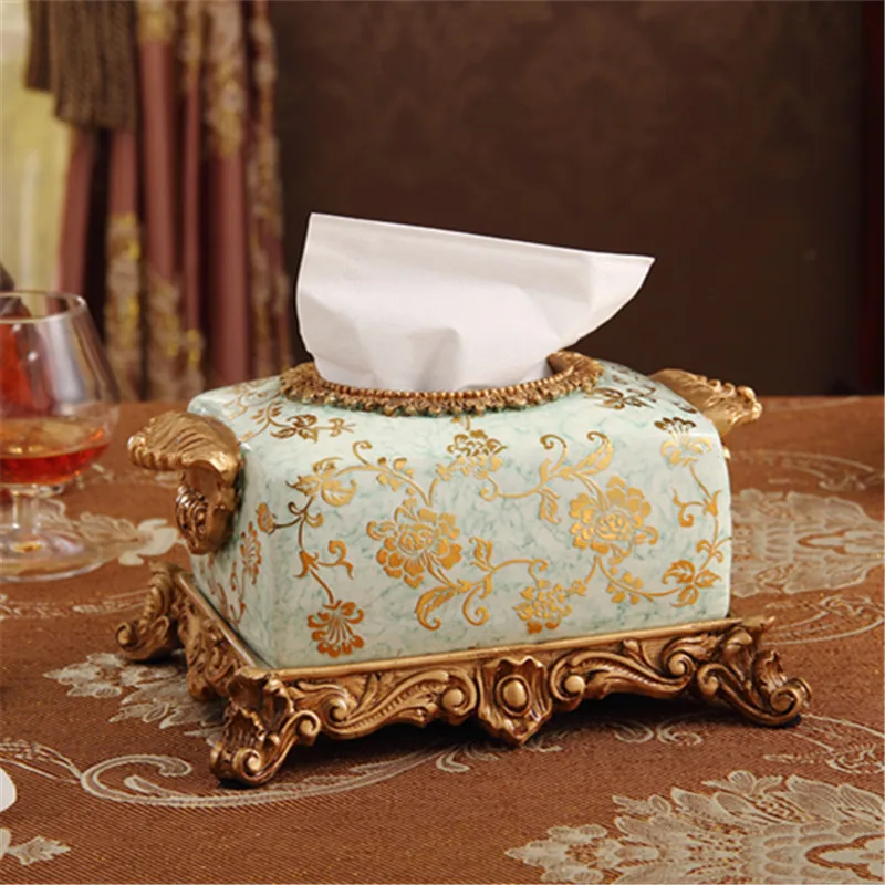 Continental European retro towel tray carton pumping luxury Tissue Box American paper box | Дом и сад